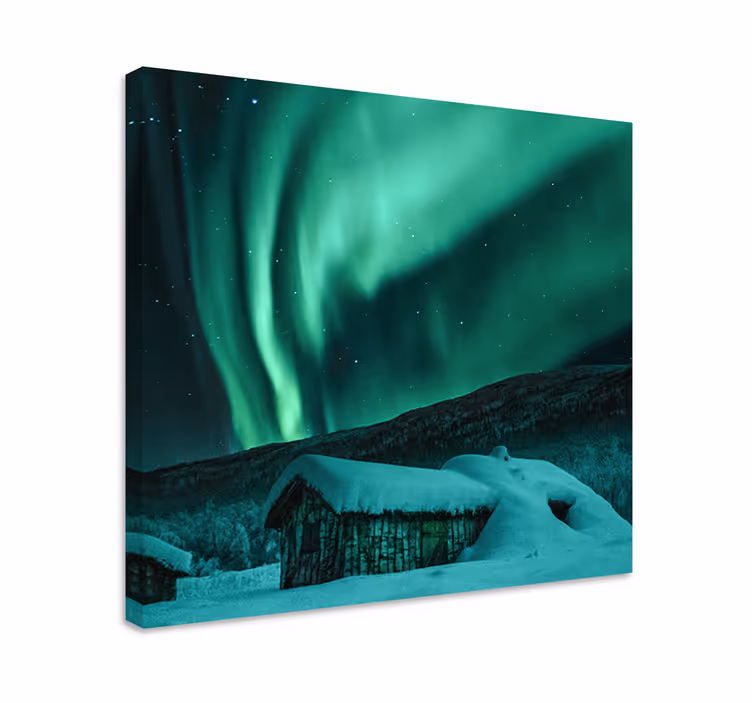 Cuadro paisajes espectáculo de la aurora boreal - TenVinilo
