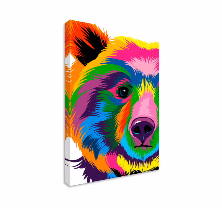 Cuadro geométrico Oso de colores - TenVinilo