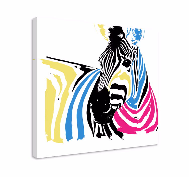 Cuadro moderno Cebra de estilo artístico colorido - TenVinilo