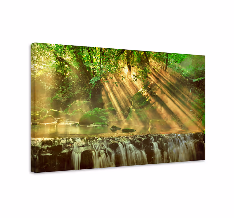 Cuadro paisajes arroyo del bosque soleado - TenVinilo