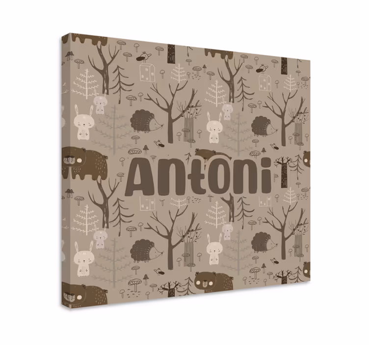 Cuadro infantil Animales del bosque de estilo escandinavo - TenVinilo