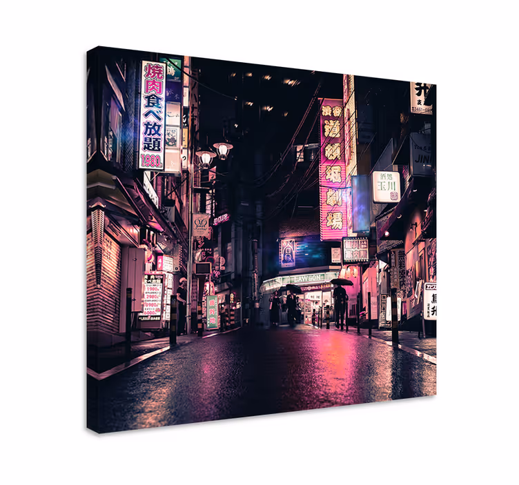 Cuadro ciudades neon calles de ciudad - TenVinilo