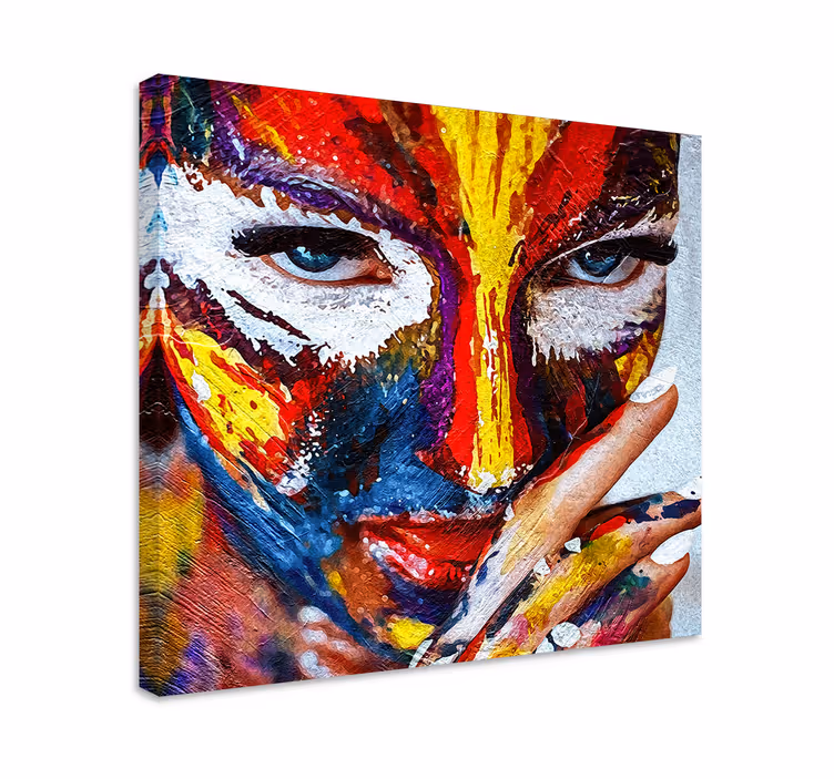 Cuadro en arte Mujer pintada al óleo - TenVinilo
