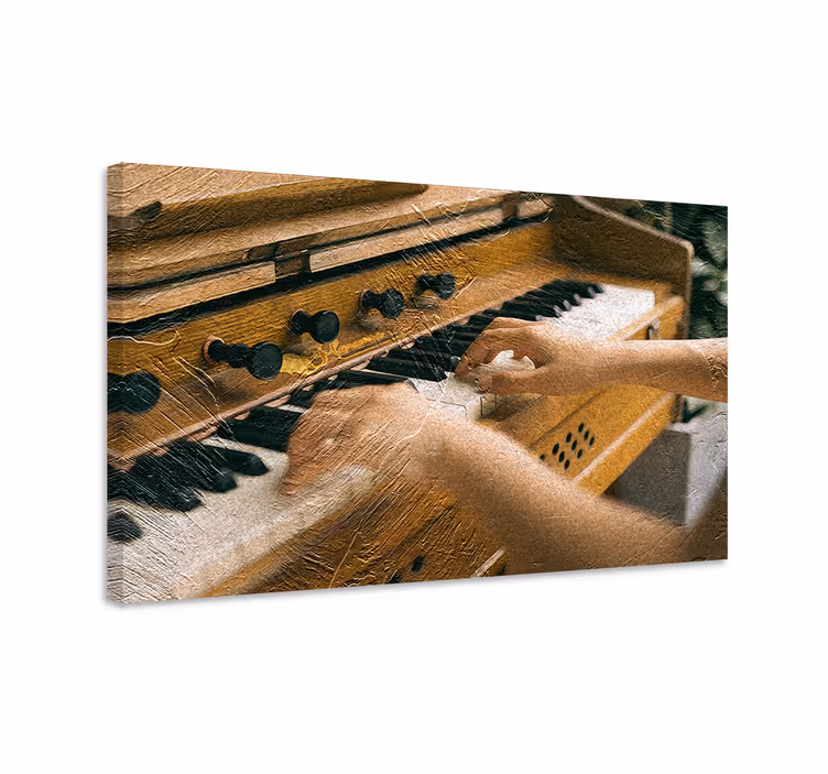Cuadro musical manos en las teclas - TenVinilo