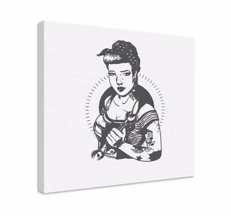 Cuadro de personas retrato de mujer fuerte - TenVinilo