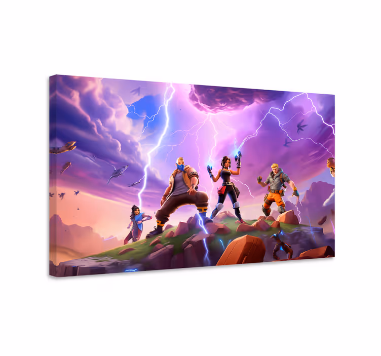 Cuadro decorativo videojuego caracteres en una tormentaPersonajes - TenVinilo