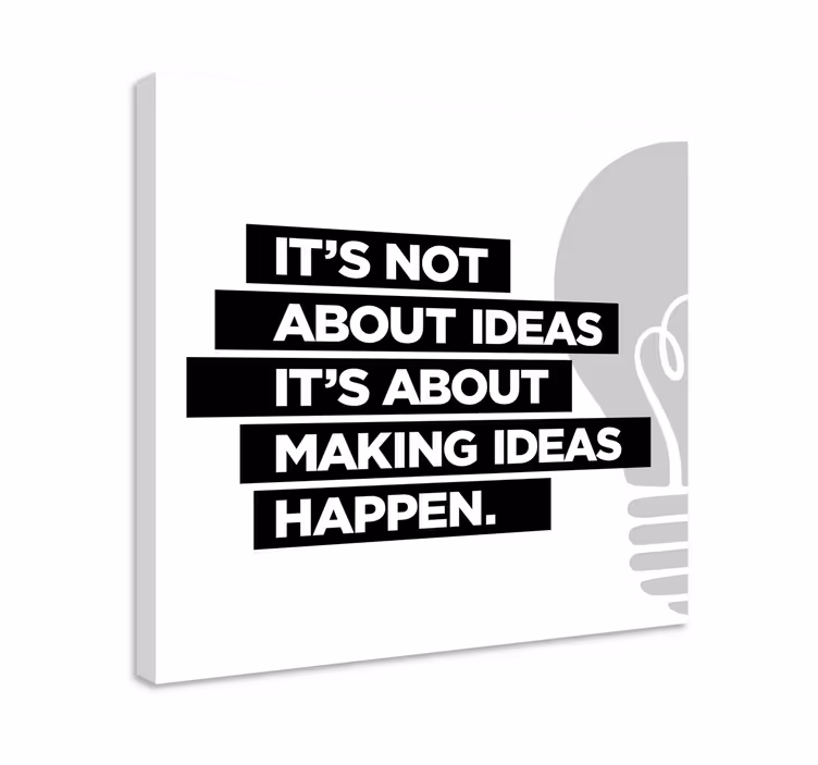 Cuadro frase motivadora las ideas son la base para el éxito. Si d - TenVinilo
