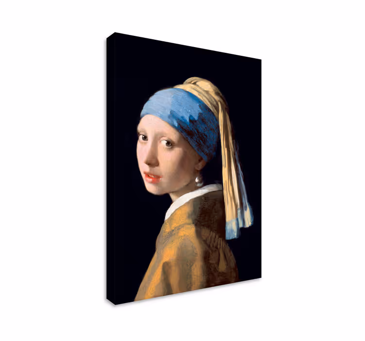 Cuadro artístico la pintura de la niña con una oreja de perla - TenVinilo