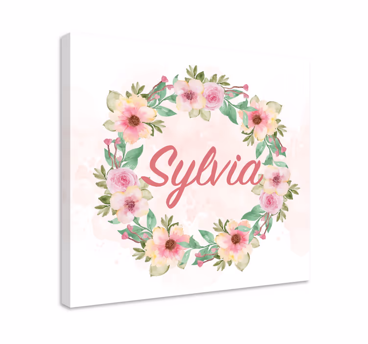 Cuadro personalizable acuarela flores de primavera - TenVinilo
