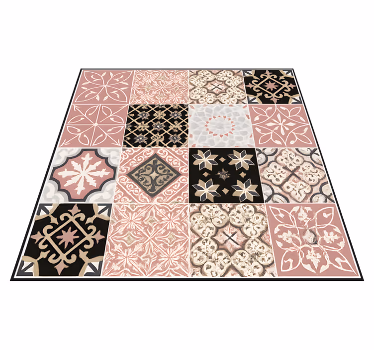Alfombra vinílica salón cemento rosa - TenVinilo