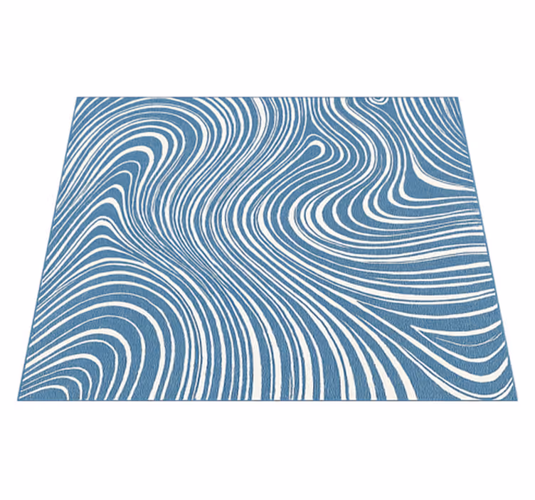 Alfombra vinílica exterior ondas azules abstractas - TenVinilo