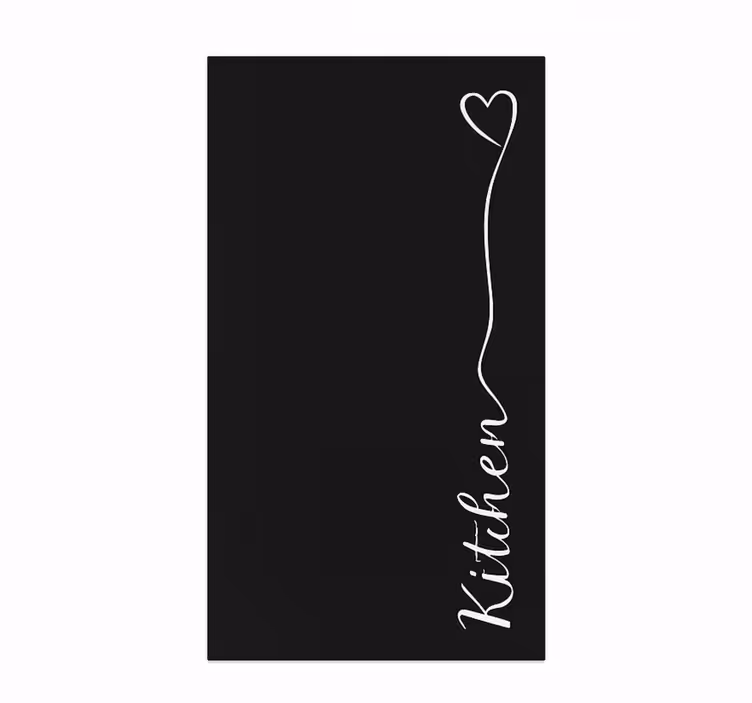 Alfombra vinílica cocina letra cursiva de corazón - TenVinilo