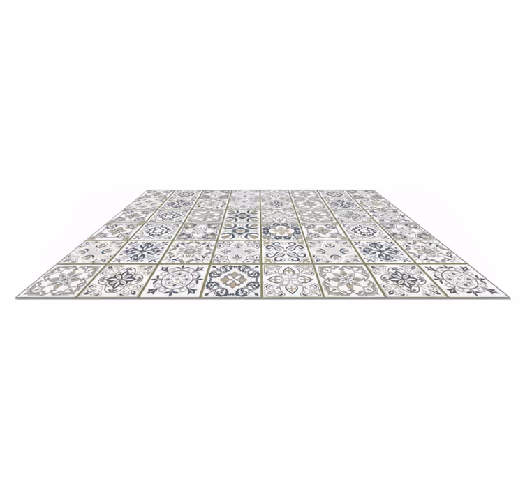 Alfombra vinílica salón diseño de azulejos marroquíes - TenVinilo