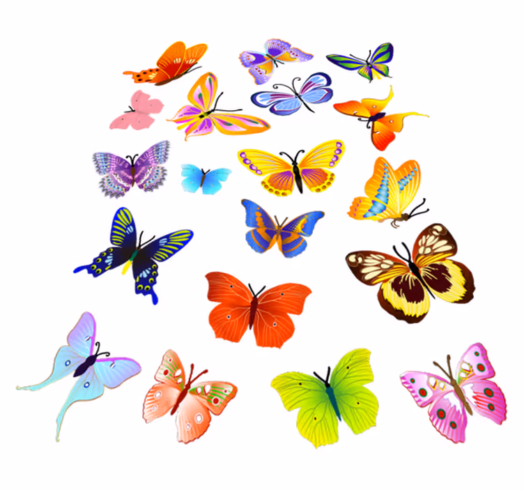 Aflombra vinílica animales mariposas voladoras multicolor - TenVinilo