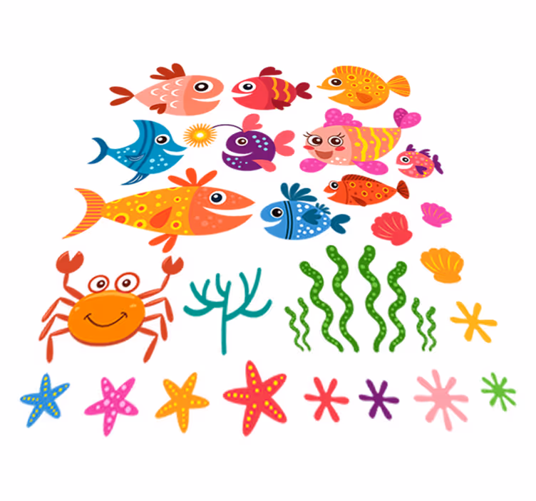 Aflombra vinílica animales peces para niños - TenVinilo