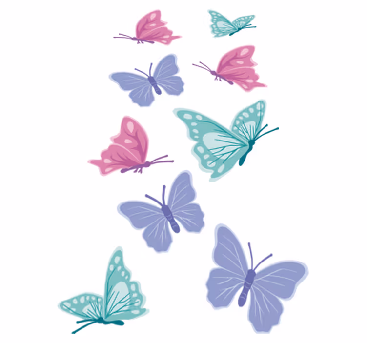 Aflombra vinílica animales mariposas color pastel - TenVinilo