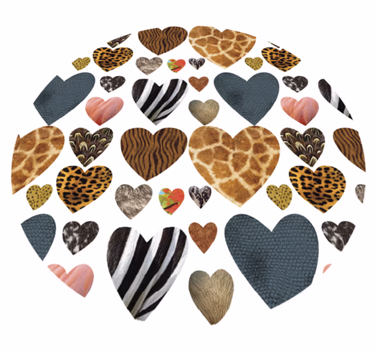 Aflombra vinílica animales estampado de corazones - TenVinilo