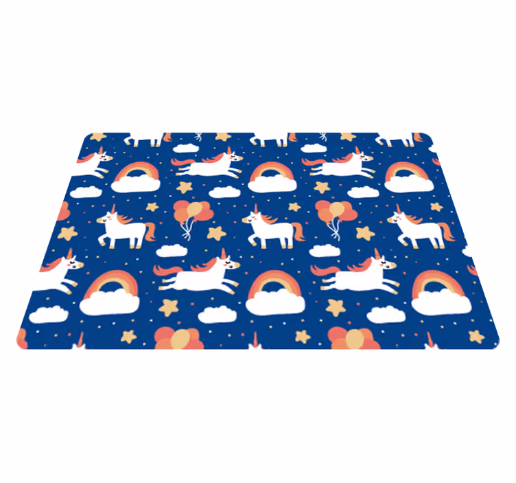 Aflombra vinílica animales unicornios blancos niños - TenVinilo