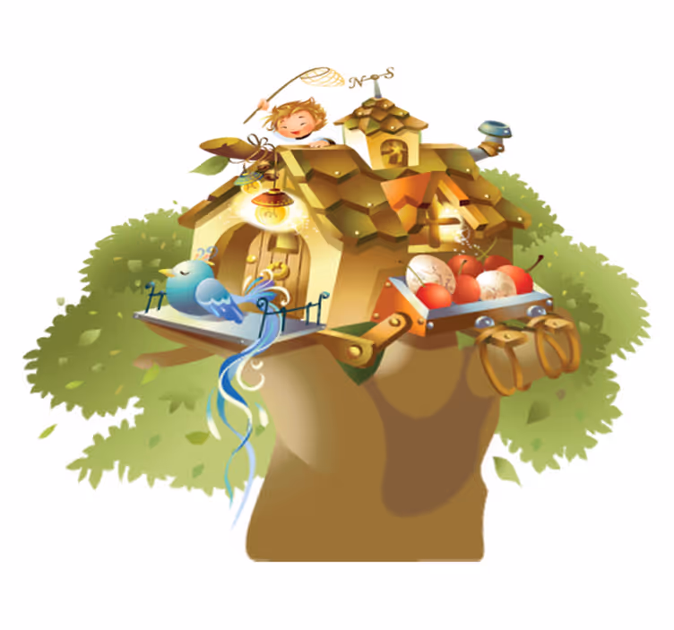 Aflombra vinílica animales árbol de casa - TenVinilo