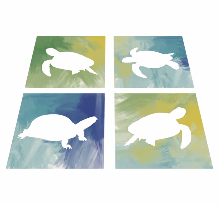 Aflombra vinílica animales baldosas tortuga colorida - TenVinilo