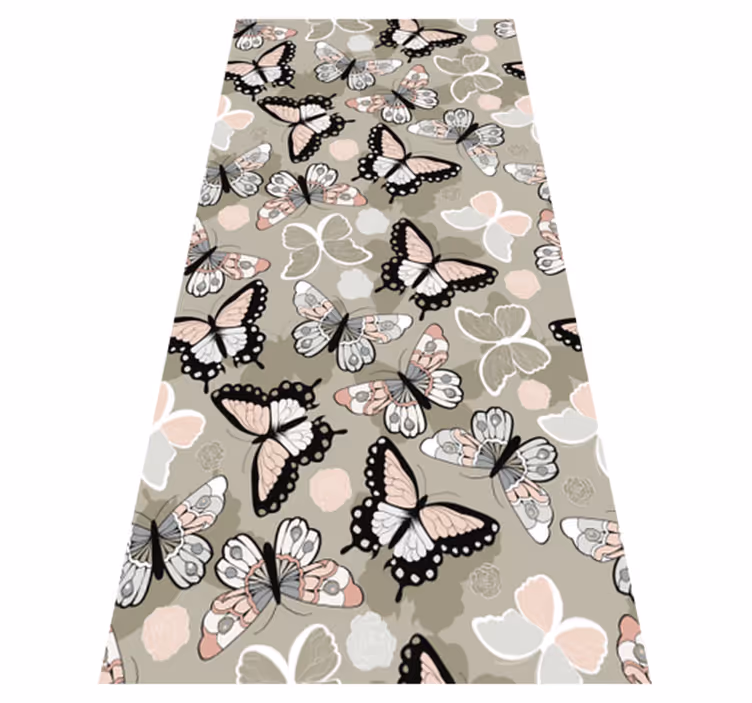 Aflombra vinílica animales mariposas voladoras beige - TenVinilo