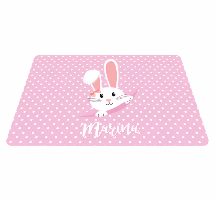 Aflombra vinílica animales con conejito lindo personalizado - TenVinilo