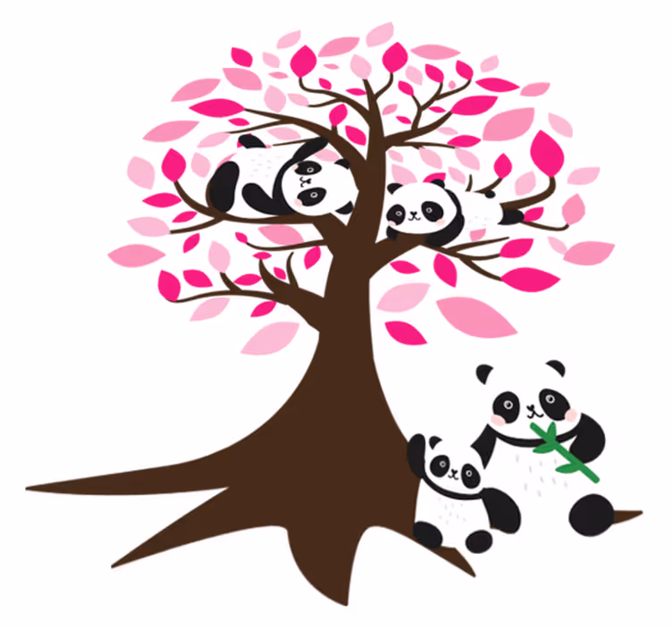 Aflombra vinílica animales árbol con pandas - TenVinilo