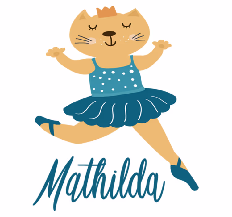 Aflombra vinílica animales gato bailarín con nombre - TenVinilo