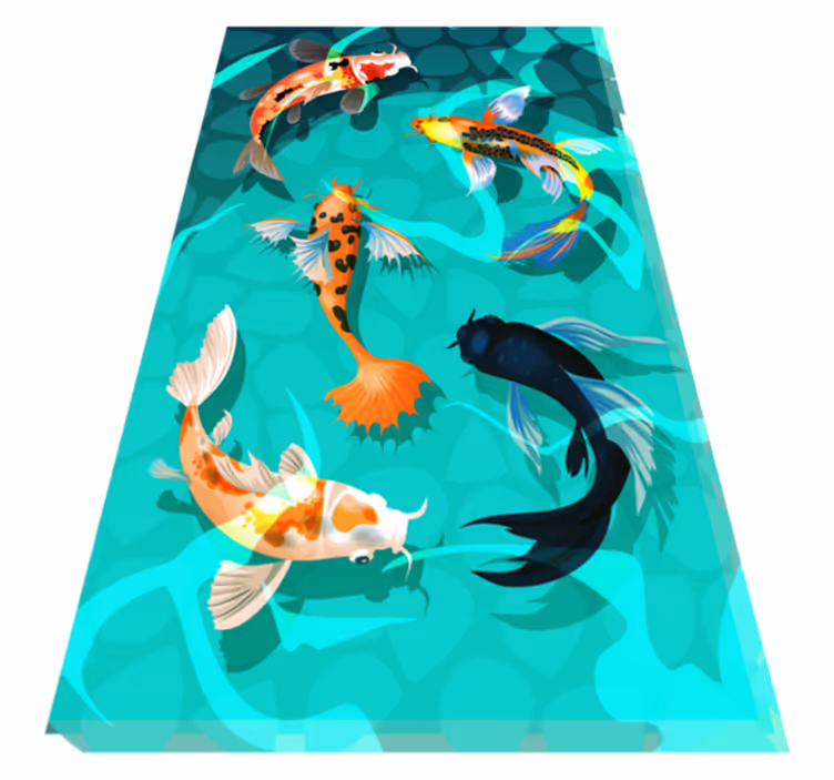 Aflombra vinílica animales ducha de koi - TenVinilo