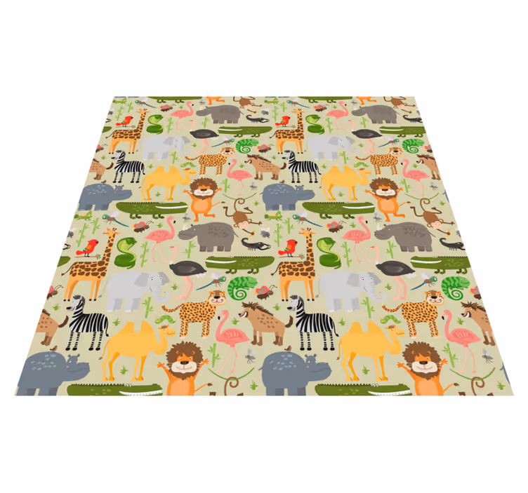 Aflombra vinílica animales diseño de animales de la selva - TenVinilo