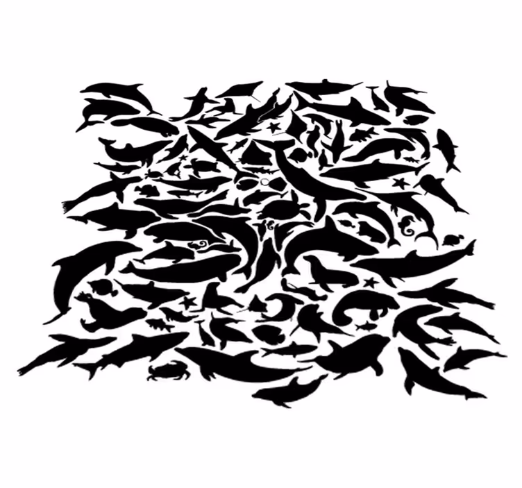 Aflombra vinílica animales negro marino - TenVinilo