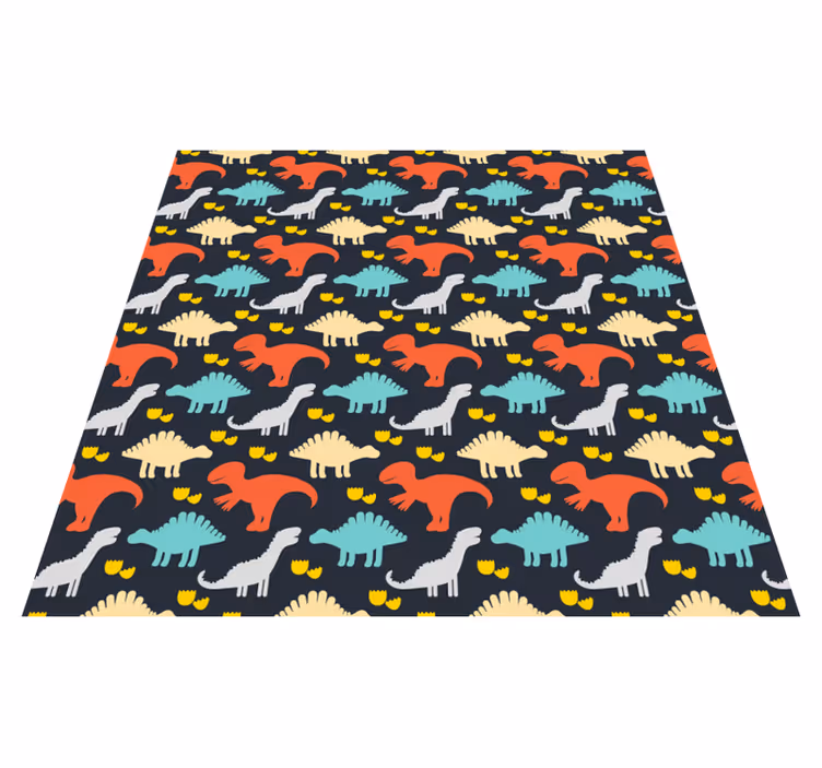 Aflombra vinílica animales patrón de dinosaurios de colores - TenVinilo