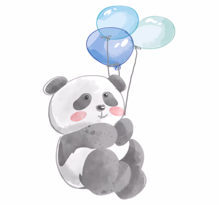 Aflombra vinílica animales bebé con tres globos - TenVinilo