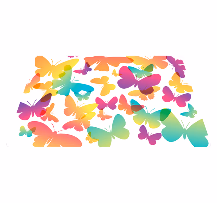 Aflombra vinílica animales mariposas en degradado - TenVinilo