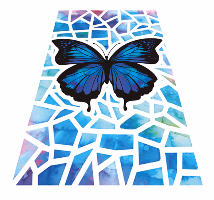 Aflombra vinílica animales patrón mariposas modernas - TenVinilo