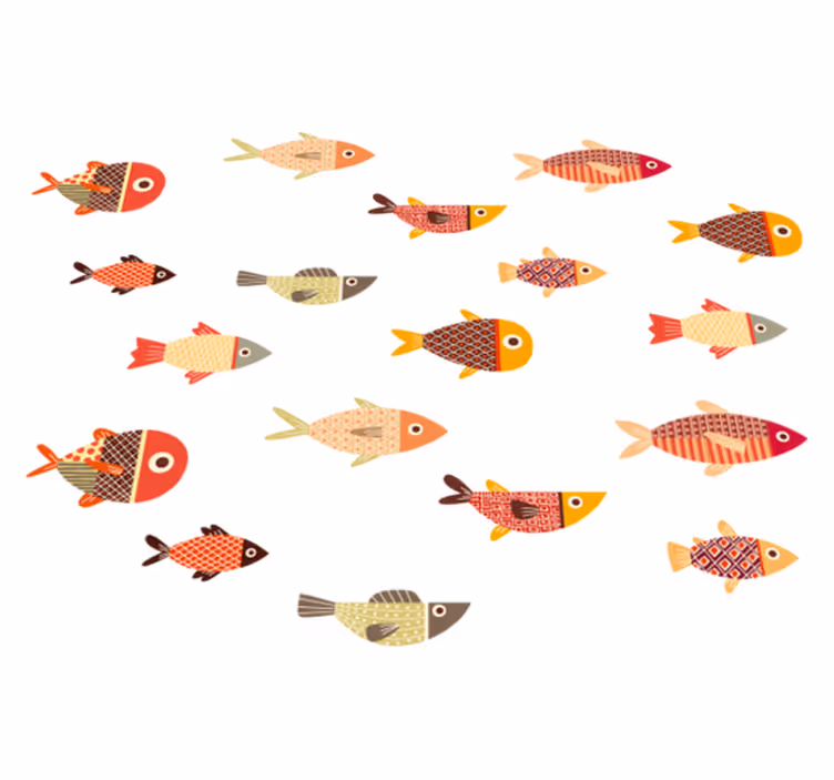 Aflombra vinílica animales peces de colores redondos - TenVinilo