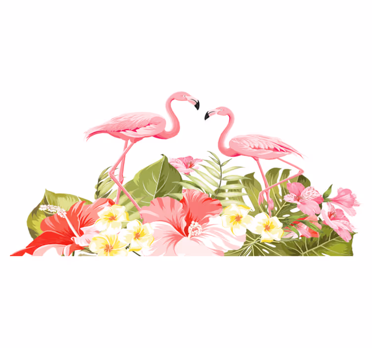 Aflombra vinílica animales flor tropical flamenco - TenVinilo