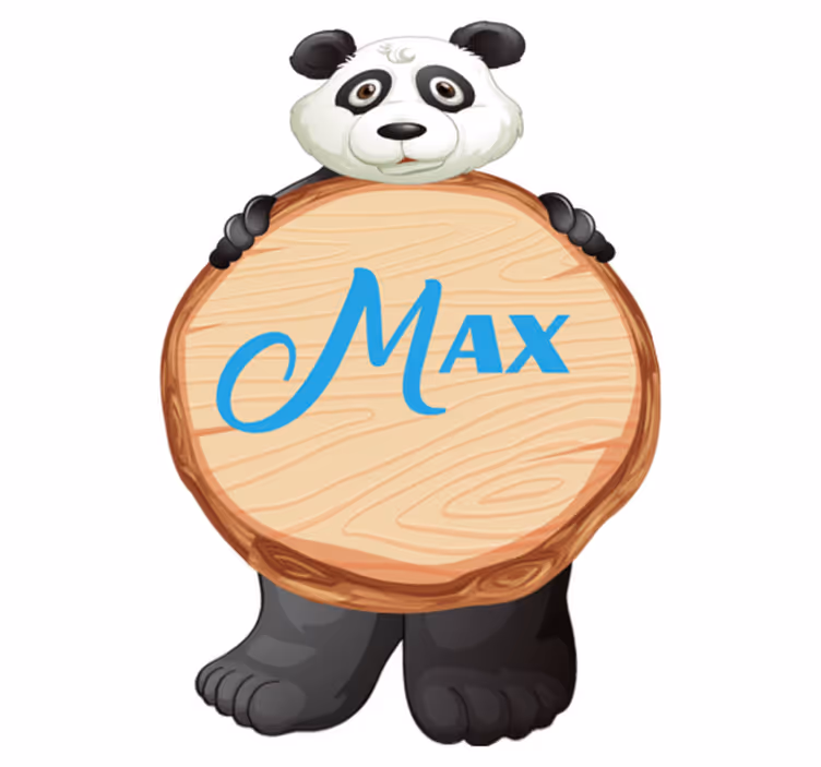 Aflombra vinílica animales panda con nombre - TenVinilo