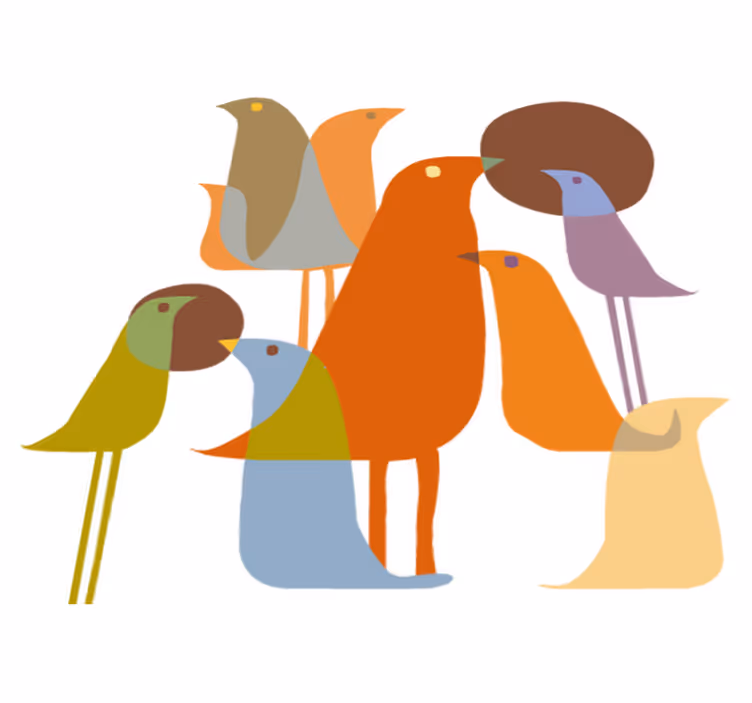 Aflombra vinílica animales estilo minimalista aves - TenVinilo