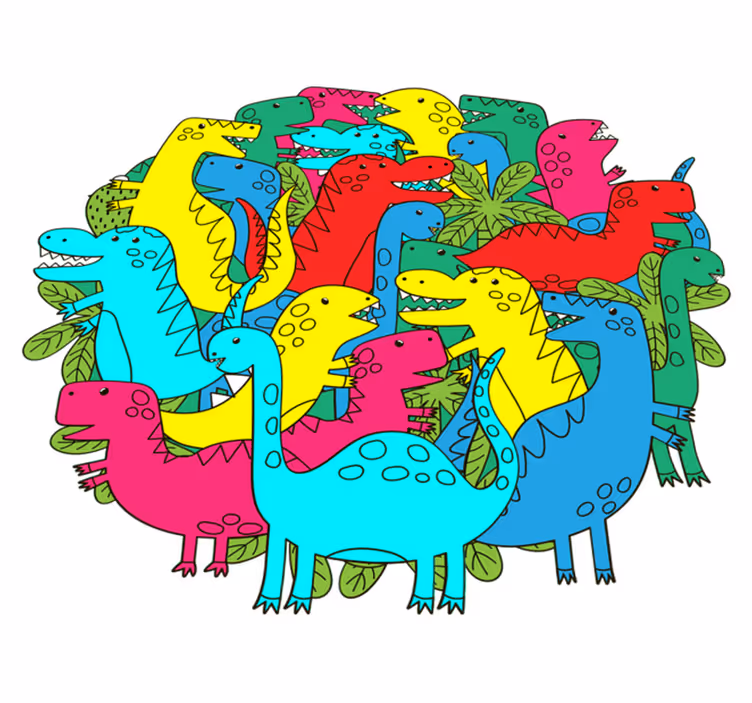 Aflombra vinílica animales dinosaurio colorido niños - TenVinilo