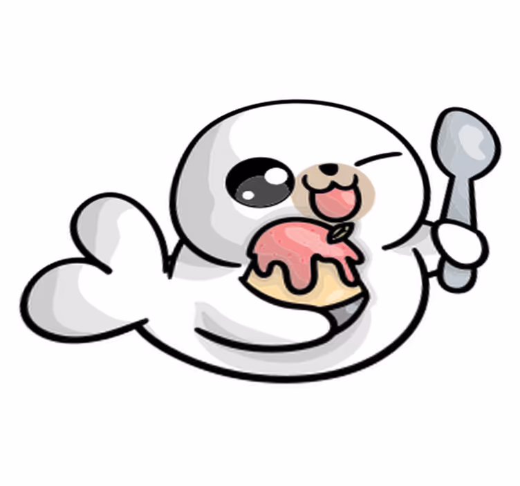 Aflombra vinílica animales foca bebé anime - TenVinilo