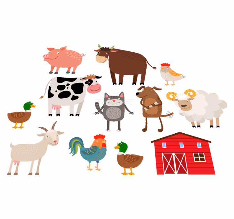Aflombra vinílica animales set de granja - TenVinilo