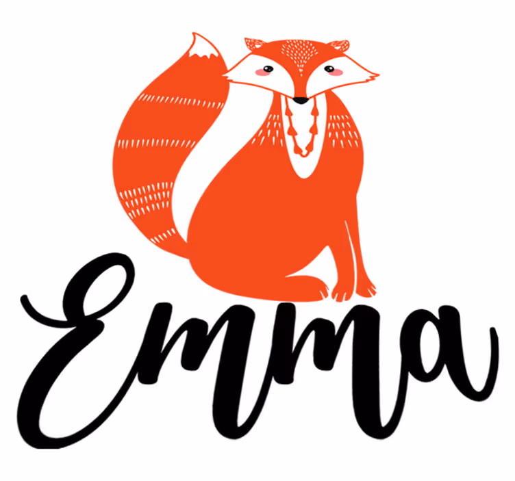 Aflombra vinílica animales zorro nórdico con nombre - TenVinilo