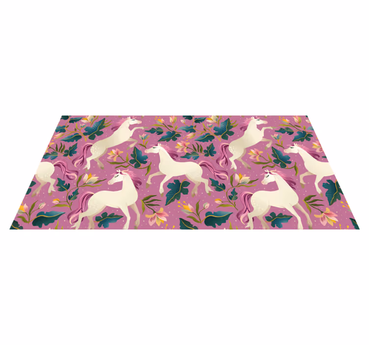 Aflombra vinílica animales diseño de caballo floral rosa - TenVinilo