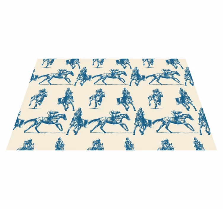 Aflombra vinílica animales caballo azul y beige - TenVinilo
