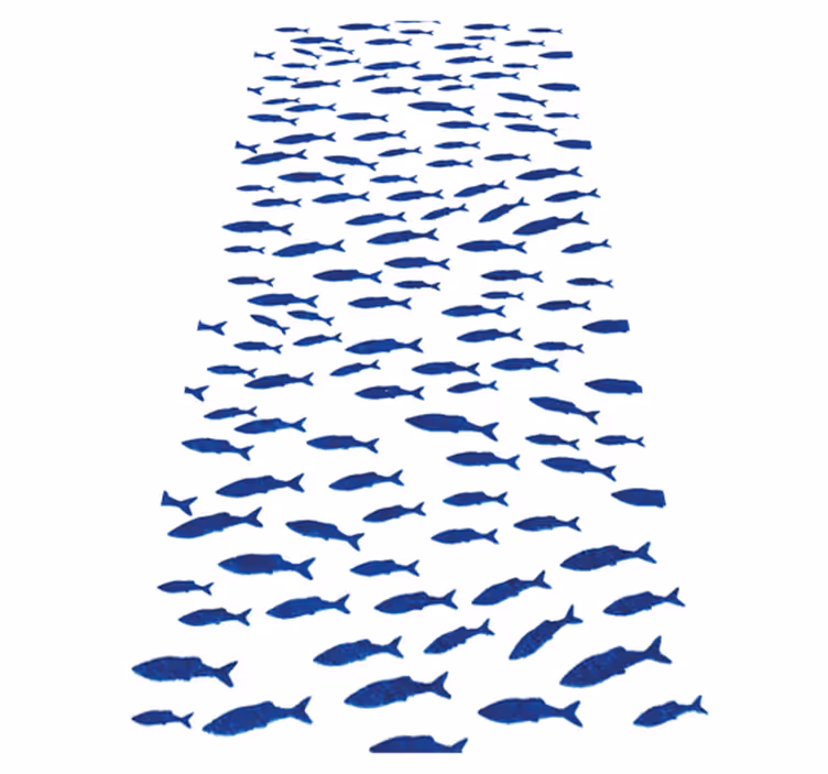 Aflombra vinílica animales patrón peces azules - TenVinilo