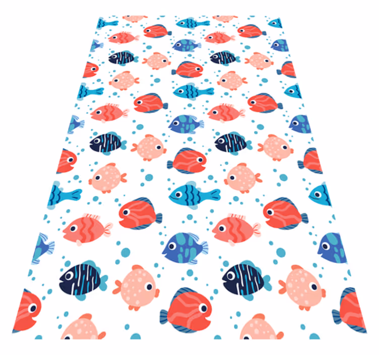 Aflombra vinílica animales peces rosas y azules - TenVinilo