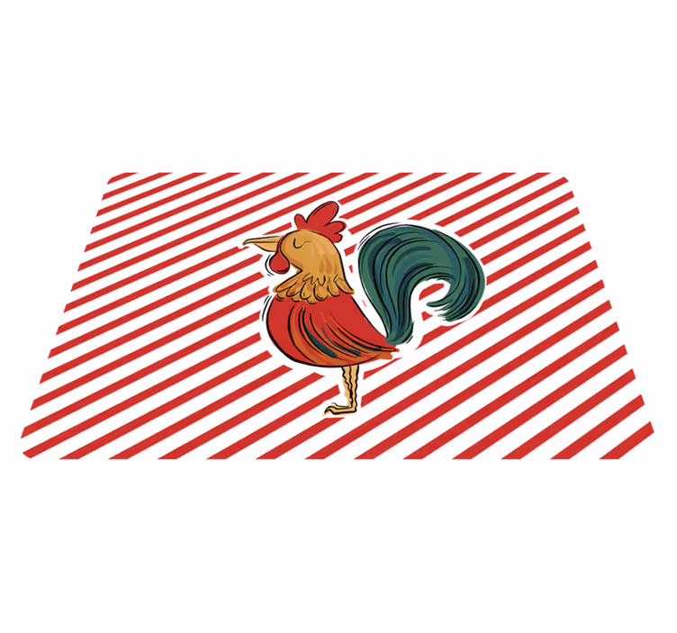 Aflombra vinílica animales diseño gallo de colores - TenVinilo