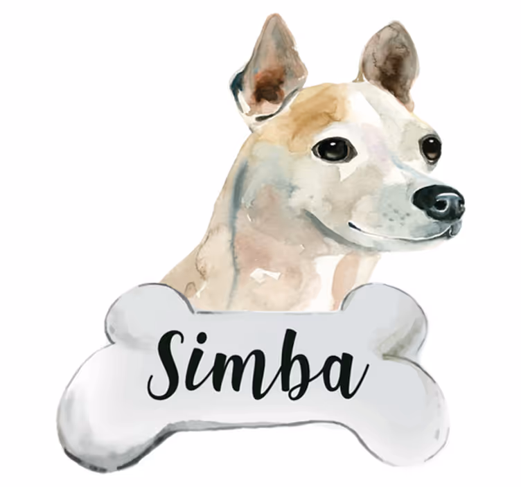 Aflombra vinílica animales perro con nombre - TenVinilo