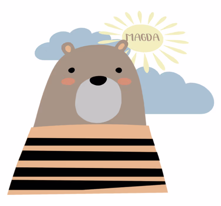 Aflombra vinílica animales oso marrón personalizable - TenVinilo